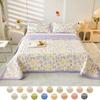 3PC Garden Floral Bed Cover Double Gauze Washed Cotton Skin Friendly Bed Cover Thin Quilt