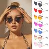 Rimless Fire Heart Shaped Sunglasses Uv400 Protection Glasses Costume Accessories Halloween Glasses Party Eyewear For Women Men