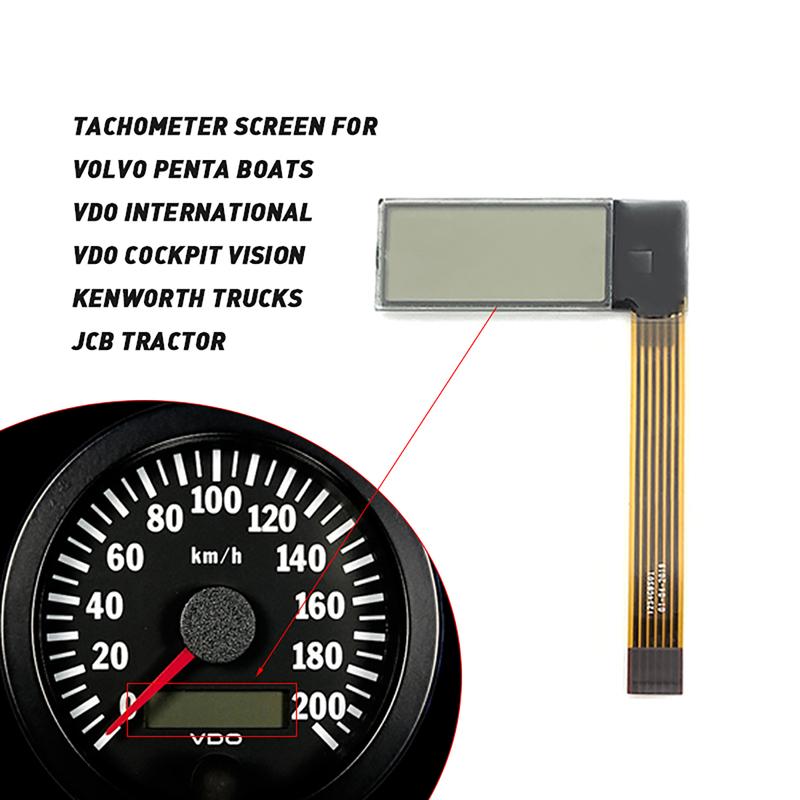 ЖК-экран тахометра VDO для грузовика Kenworth, экскаватора JCB, лодки Volvo Penta, судового двигателя Yanmar, счетчик моточасов, спидометр, датчик давления