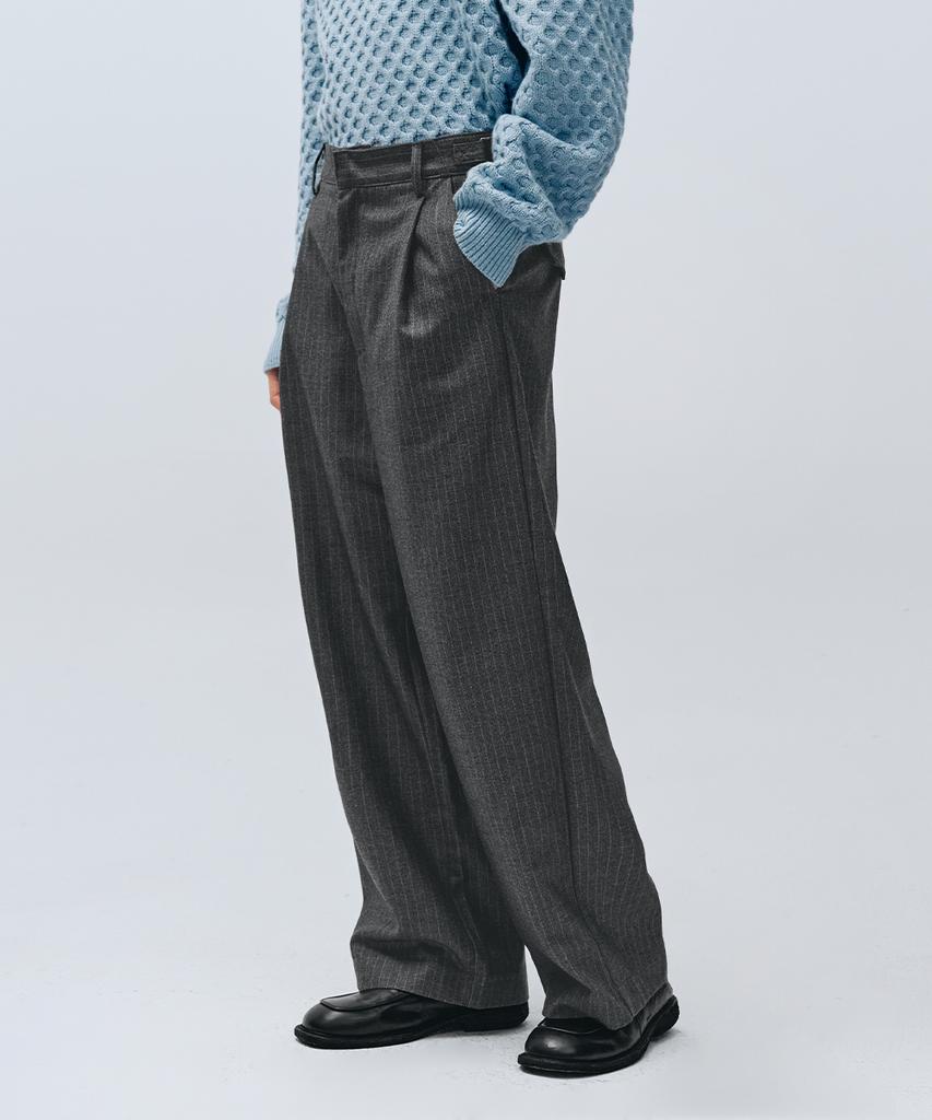 INTEMPOMOOD Retro Stripe Wide Slacks_Gray