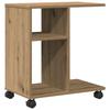 vidaXL Beistelltisch Mit Rollen Artisan Eiche 50x30x55cm Holzwerkstoff