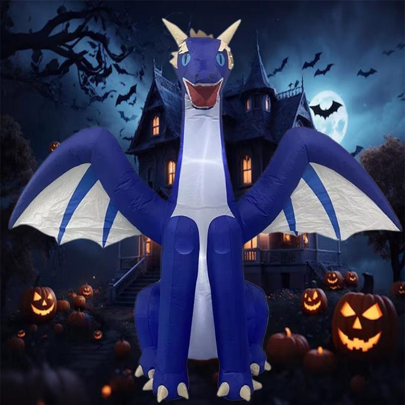 Inflatable Toy Blue Dragon Halloween Inflatable Model Luminous Inflatable Model Halloween Atmosphere Decoration Model