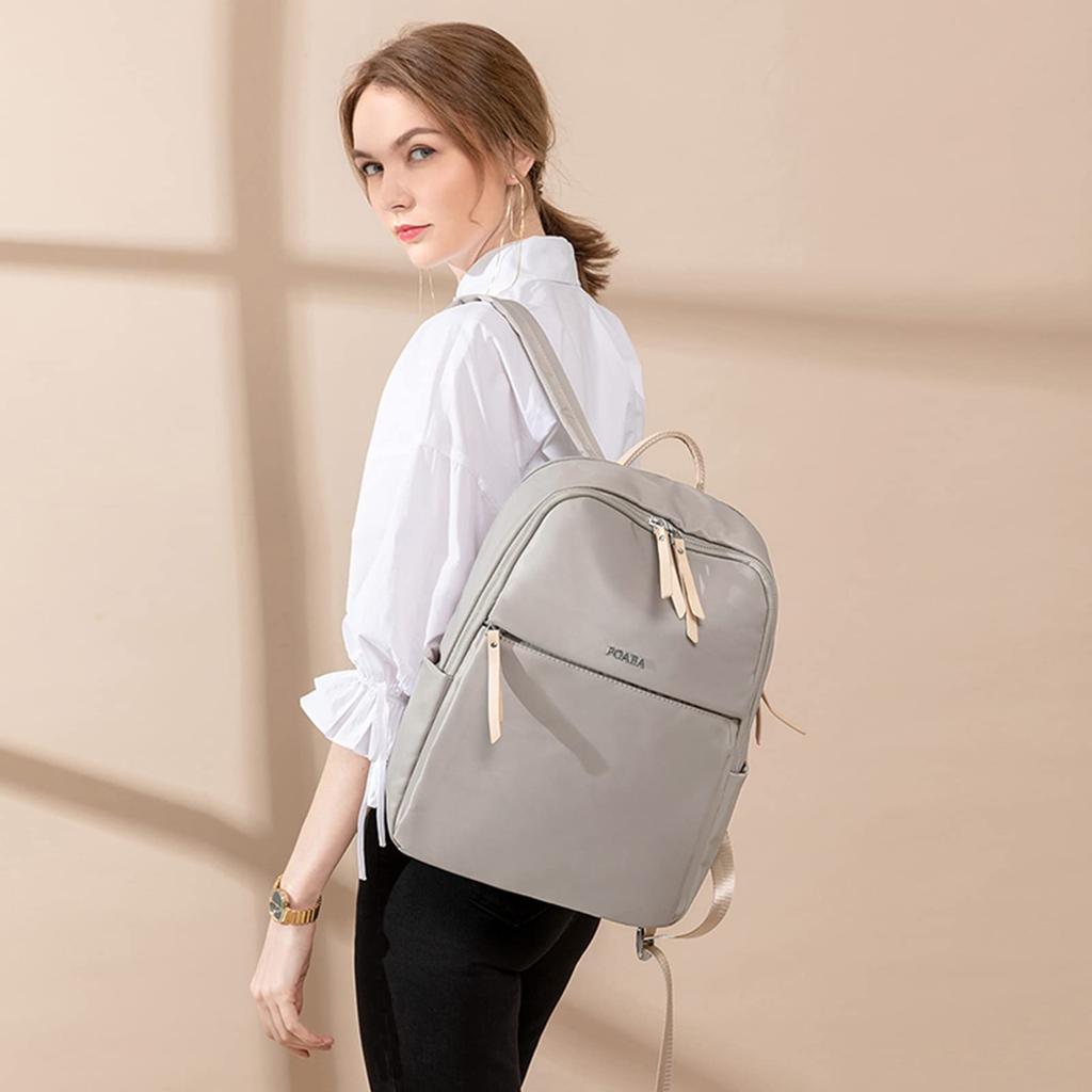 Большой Независимый ПК Дюймовый ПК Может быть Зафиксирован для Поездок на Работу к Абрикосово-Серому [SUNLUTO] Женский Рюкзак, Водонепроницаемый, Защита от Кражи, Вместимость, Карман, A4,