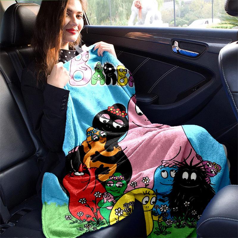 1pc, Barbapapa Throw Blanket, Soft & Cozy Blanket for Friends, Home Decor, Couch Cover, Travel, Camping, Office Nap, Gift IdeaB011