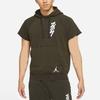 Jordan Dri-FIT Zion Быстросохнущая спортивная толстовка с вышитым логотипом и короткими рукавами, мужская толстовка с капюшоном зеленого цвета DA9843-010