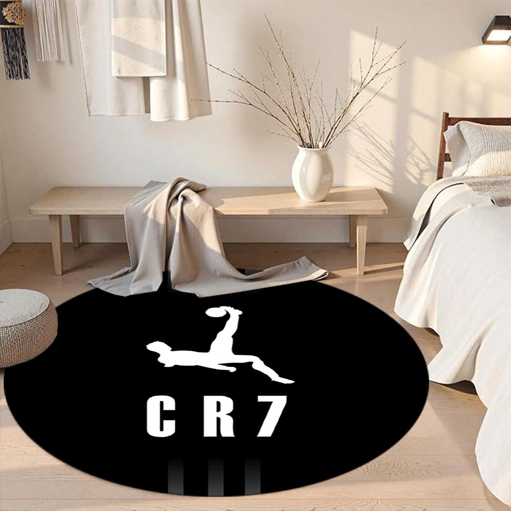 Ronaldo's Round Area Rug Perfect for Foyer Kitchen Hallway Balcony Antislip Round Carpet Office home decor Luxury Gift for Birthday, Christmas, Weddin