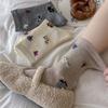 Ladies Autumn Winter Thickened Warm Cartoon Animal Cute Dog Wool Drum Pile Socks