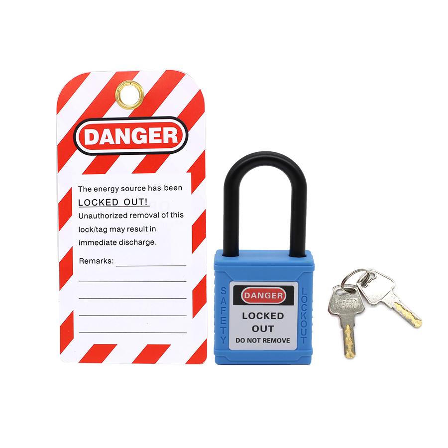 Industrial Safety Padlock LOTO Lockout Nylon Engineering Lock Personal Power Lockout 38mm Nylon Shackle Manufacturer
