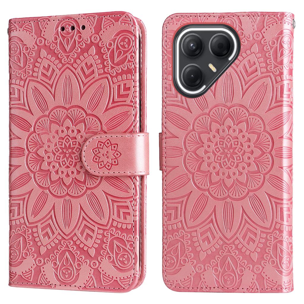 For TECNO Pova 7 5G Case Sunflower Imprint Leather Wallet Phone Cover