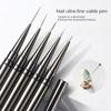 Подводка для ногтей DIY Рисунок Цветочная линия Ручка в полоску 6/9/12/15/18 мм Металлическая ручка Кисть для дизайна ногтей с крышкой Кисти для ногтей