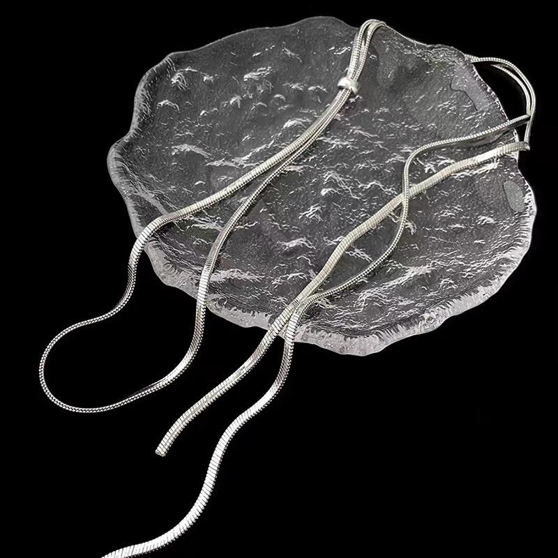 Длинное ожерелье из змеиной кости для женщин и девочек в стиле хип-хоп с длинной цепочкой для свитера с кисточками, ювелирные изделия для банкета