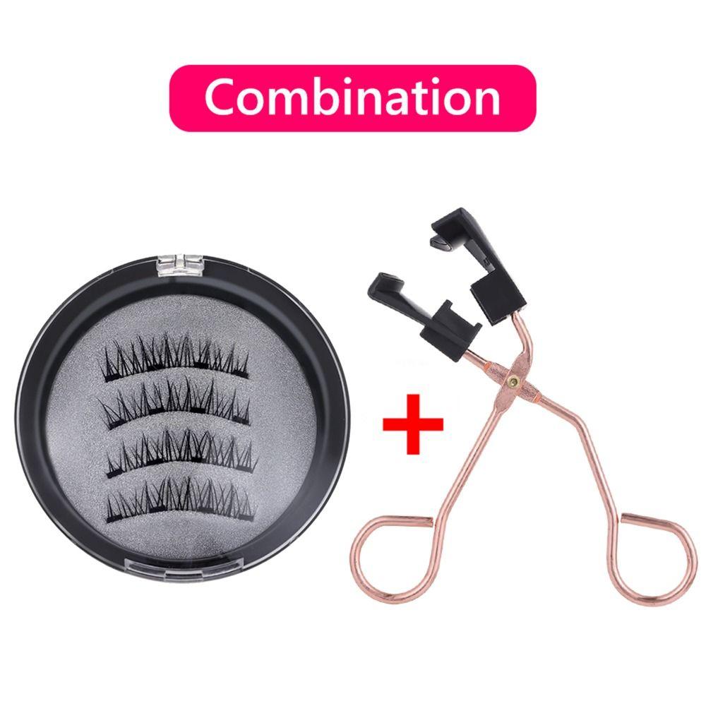 Многоразовые натуральные 4 магнита, клей не требуется, с аппликатором, магнитные ресницы, накладные ресницы