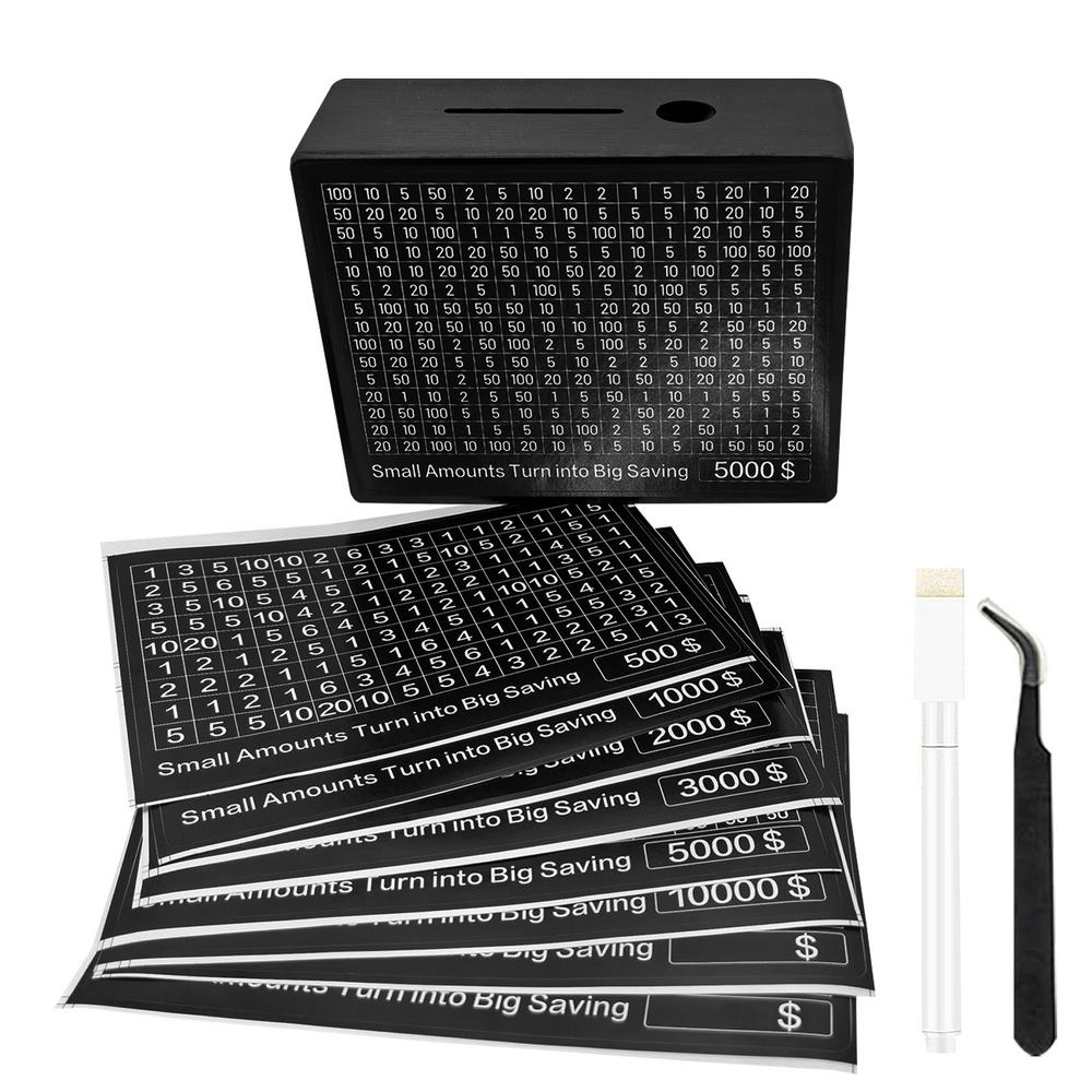 Копилка 500/1000/2000/3000/5000/10000 евро/долларов США Копилка со счетчиком Деревянная копилка для сбережений Цели и коробки с числами