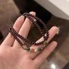 Женский ретро многослойный браслет с гранатом – Летний нишевый дизайн, Модное украшение ручной работы, Подарок для лучших подруг