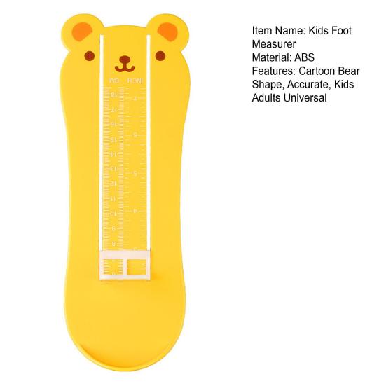 Измерительный прибор для ног с изображением медведя для младенцев, детей и взрослых, измеритель длины стопы, линейка для измерения обуви, домашний измеритель стопы, точная таблица измерений
