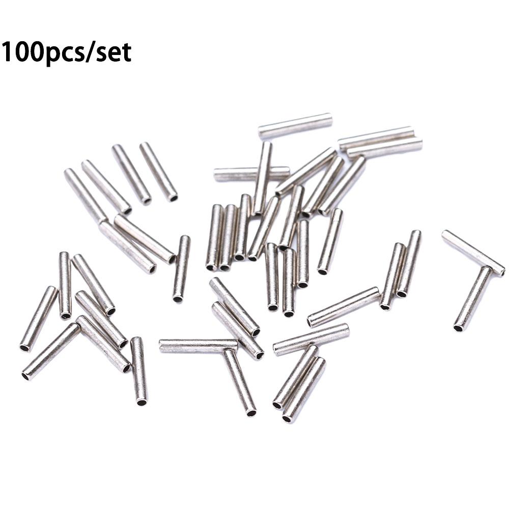 Stainless Steel Zinc Zinc Alloy Fishing Wire Pipe Crimp Sleeves Connector Tackle Tools Fishing Line Tube