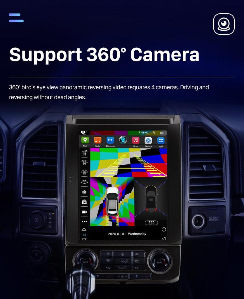 Подходит для Ford Raptor F150 2015-2020 годов выпуска: Android GPS, WiFi, Bluetooth, CarPlay Навигационная система.