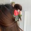 Delicate Strawberry Acetate Hair Clip Cute Ponytail Shark Clip Fruit Acetate Claw Clip  Daily