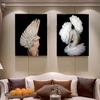 Современный стиль белое перо модная девушка картина маслом абстрактная стена Рисунок Арт Плакат гостиная спальня украшение дома фреска без рамки