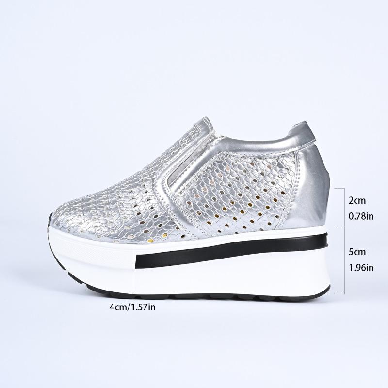 Модные женские туфли на супервысоком каблуке со стразами, на платформе, на танкетке, повседневные, весна-осень 2025