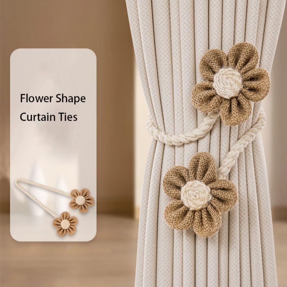 Flower Shape Flower Curtain Ties Handmade Curtain Strap  Curtains Accessories