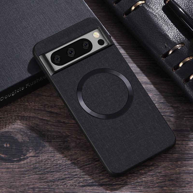 Чехол Google Pixel 6/7/8 с магнитом, тканевая текстура, полное покрытие – Однотонный