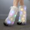 1 пара женских осенне-зимних светодио дный меховых гетр с искусственным мехом, чехлы на ботинки, плюшевые эластичные носки, модные аксессуары