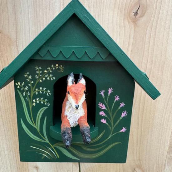 Кинетическое искусство Скворечник Настенный декор Животное в доме Настенное украшение Уличное Садовое Настенное искусство для Фермерского дома Дом Комната Двор Патио Веранда