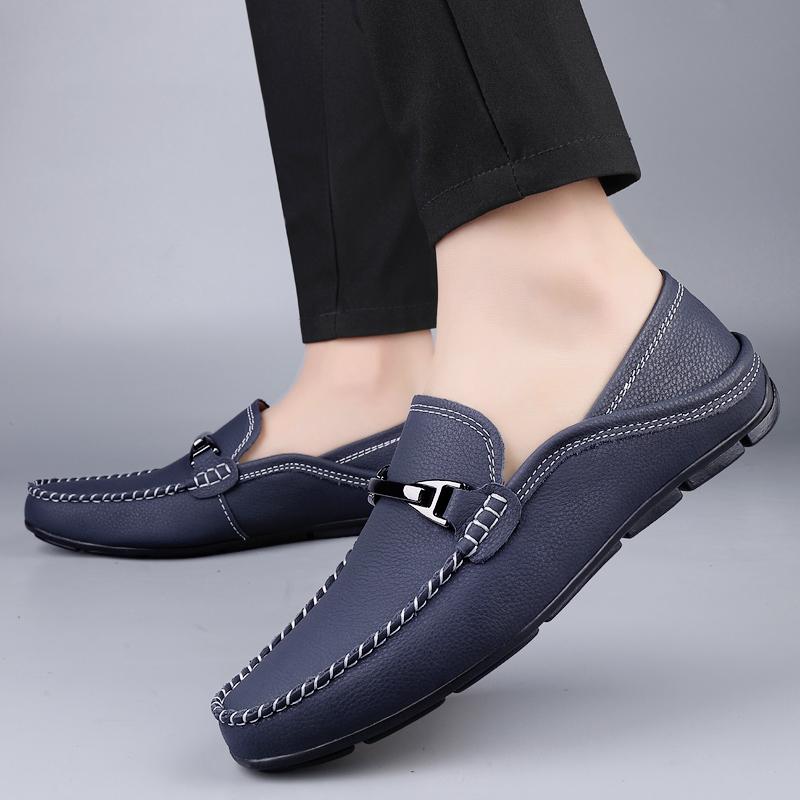 Luxury Brand Loafers Fashion Pointy Dress Shoes Men's Loafers Official Wedding Wedding Shoes Party Flats Navy Loafers Men Black