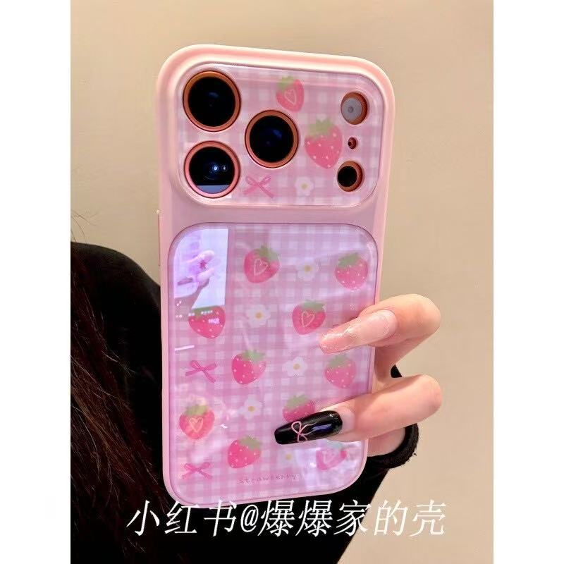 Подходит для Apple iphone17promax клубника груша 16pro корейский 15 нишевый 14ins противоударный чехол для мобильного телефона