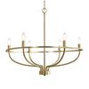 Elegant 6-Light Candle Chandelier In Gold - Ideal for Dining Room Living Room Bedroom and Kitchen