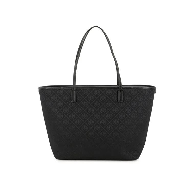TORY BURCH T Monogram Fabric Cow Leather Tote Bag , Shopping Bag , Handbag , Shoulder Bag Medium Women's (Unisex) Shoulder Bags
