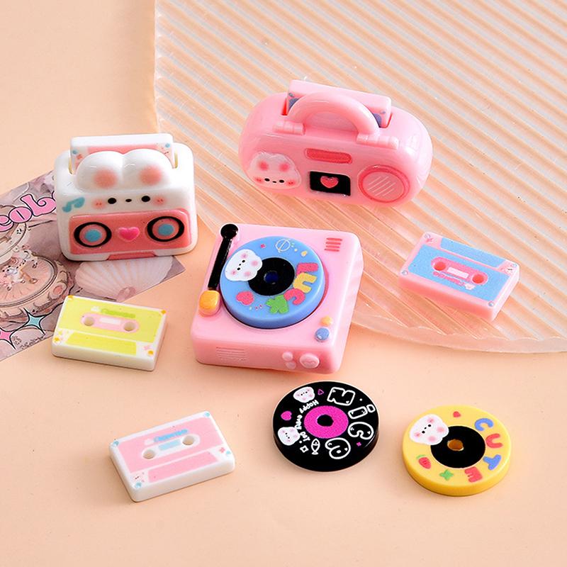 1 комплект 1:12 Миниатюрный кукольный проигрыватель дисков, проигрыватель пластинок, колонки, домашний декор, игрушечный кукольный домик, аксессуары