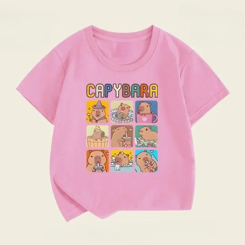Kawaii Dolphin Pattern Children's Casual Short Sleeve T-shirt, Suitable for Summer Dressing