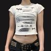 Женские укороченные топы с индивидуальным принтом, с коротким рукавом и круглым вырезом, повседневные футболки, летние облегающие рубашки, уличная одежда