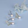 Geometric Triangle Pearl Earrings Inscribed Air Quality Simple Design French Retro Earrings