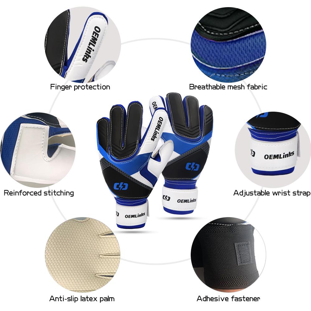 Профессиональные футбольные вратарские перчатки, высокоэффективные противоскользящие футбольные вратарские перчатки, латексные утолщенные перчатки для детей и взрослых