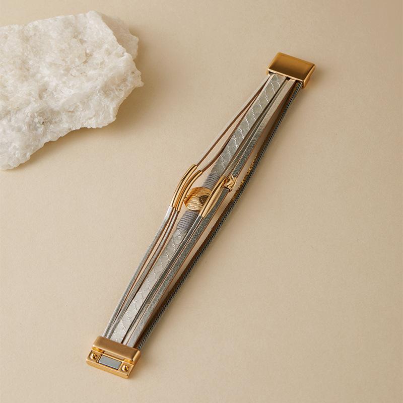 Винтажный плетеный кожаный браслет со стразами для женщин, богемный многослойный широкий браслет, ювелирные изделия для вечеринок, подарки