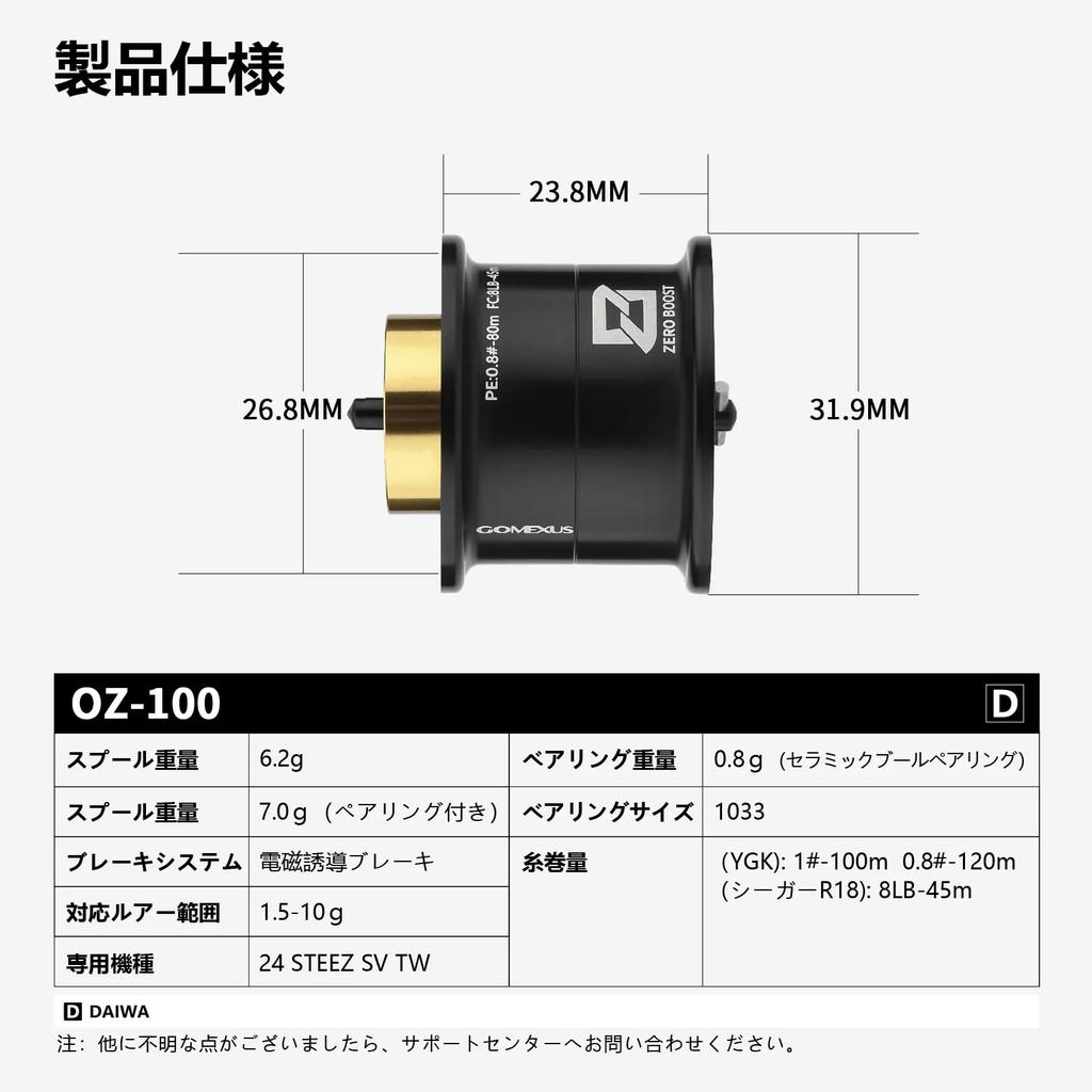 Катушка для бейткастинга Gomexus OZ100 24 шпуля Steez Duralumin Finesse, Эксклюзивная, Ультра-Супер шпуля, Сверхлегкая