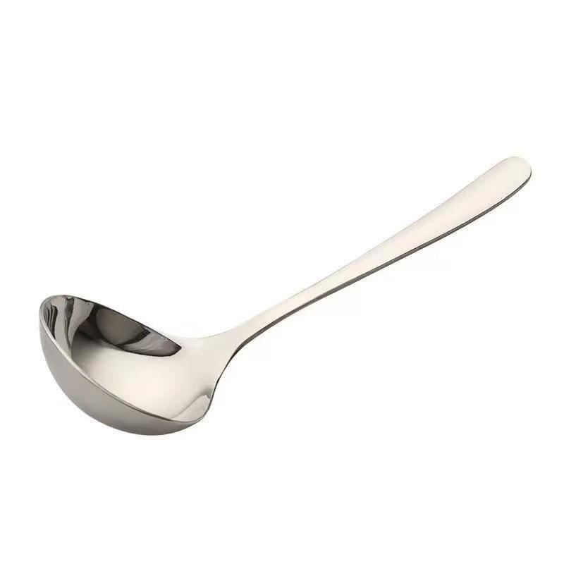 Stainless Steel Spoon Big Head Spoon Thickened Large Capacity  Pot Soup Spoon Drinking Porridge Spoon Kitchen Tools