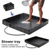 Outdoor Shower Base with Detachable Drain Pipe Foldable Waterproof PVC Outdoor Camping Beach RV Shower Pan Floor Stall