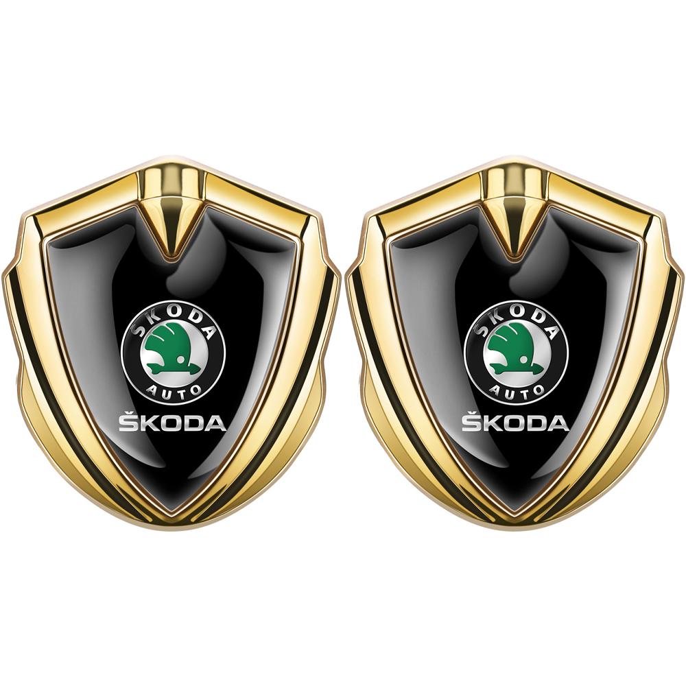 ADT1 Car Styling Metal Shield Emblem Car Fender Side Tail Body Sticker For Skoda Octavia A5 3 2 VRS Vision Kodiaq Favorit Rapid Fabia