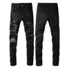 Men's Broken Jeans Patch Jeans High Street Tide Men Elastic Slim Small Leg Trousers Fashion Trousers Straight Tube