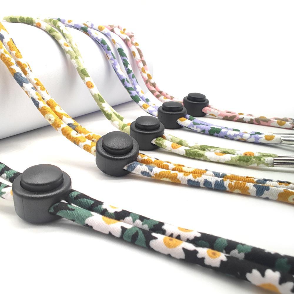 Two Hooks Windproof Hat Strap Flower Pattern Hat Retainer Fashion Hat Chin Cord  Sunhat