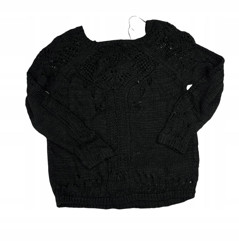 Красивый черный ажурный женский свитер ZARA M - Б/у