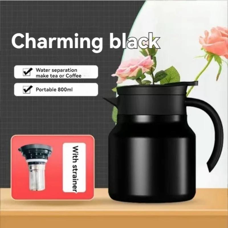 1L Insulation Kettle Bottle Water Stainless Steel Rustproof for Coffee Tea Milk Beverage Thermal Pot Thermos Leakproof