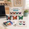 Mini Butterfly Decorations 3D Beaded Craft Kit, Tiny Animal DIY Handmade Art Set Kit For Adults with Instruction, Cute 4-Pack Butterflies Beadwork for