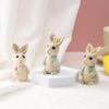 3 Pack Easter Bunny Figurines Decor Resin Bunnies Spring Sculpture Tabletop Ornament Rabbits Festival Present for Garden Home Table Office Dining Room
