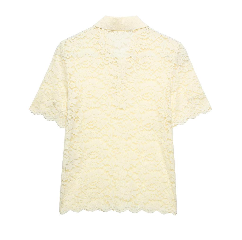 TAOP&ZA Summer Women's Lace Short Sleeve Top