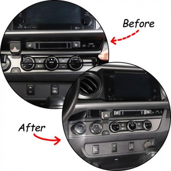 Glossy Piano Black Warning Light Switch Sticker Trim For Toyota Tacoma 2016-